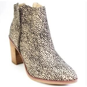 MIA Tracee Leopard Boots 5 5W Wide NWT Ankle Booties Tan Black Heel Vegan